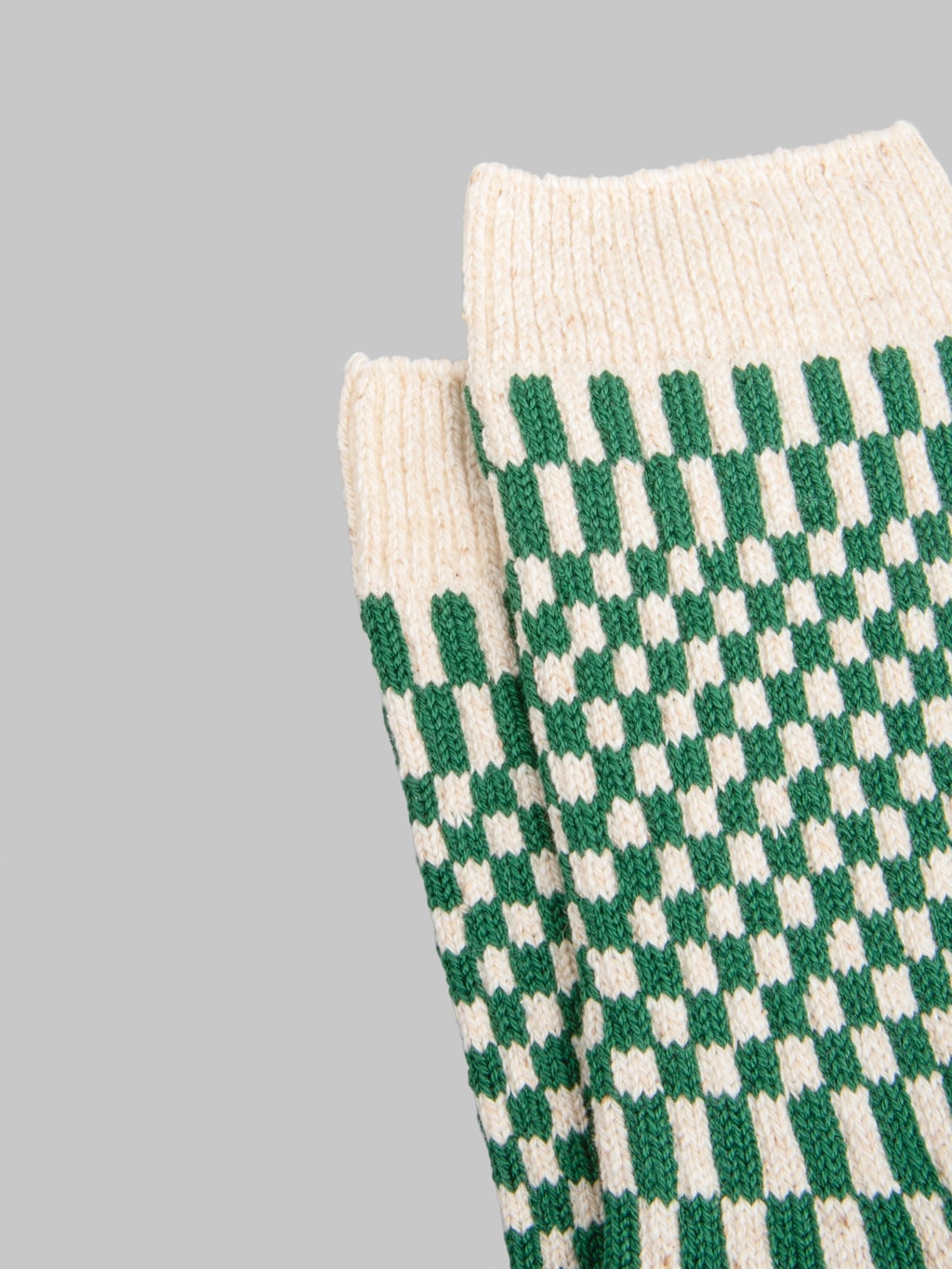 ROTOTO Checkerboard Pattern Socks Green