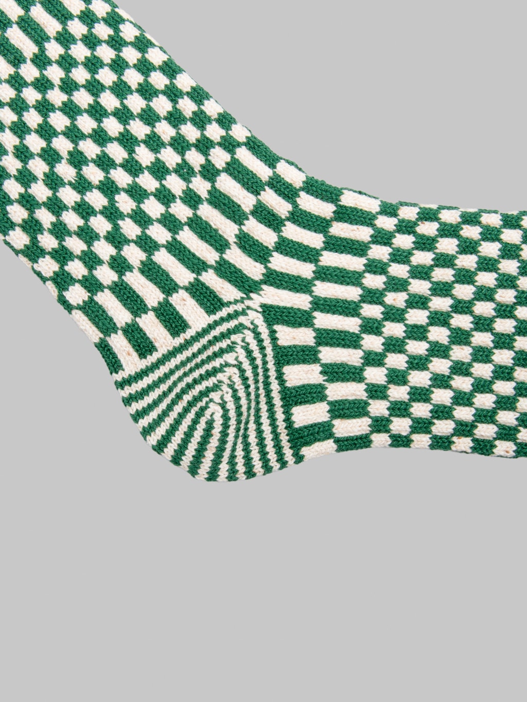 ROTOTO Checkerboard Pattern Socks Green