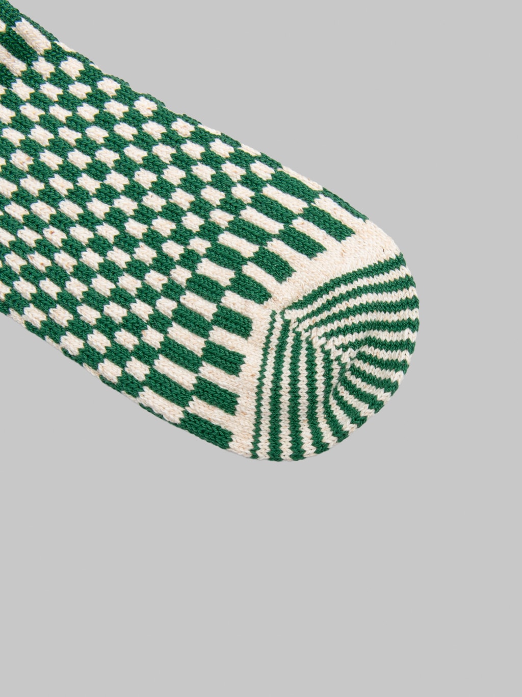 ROTOTO Checkerboard Pattern Socks Green