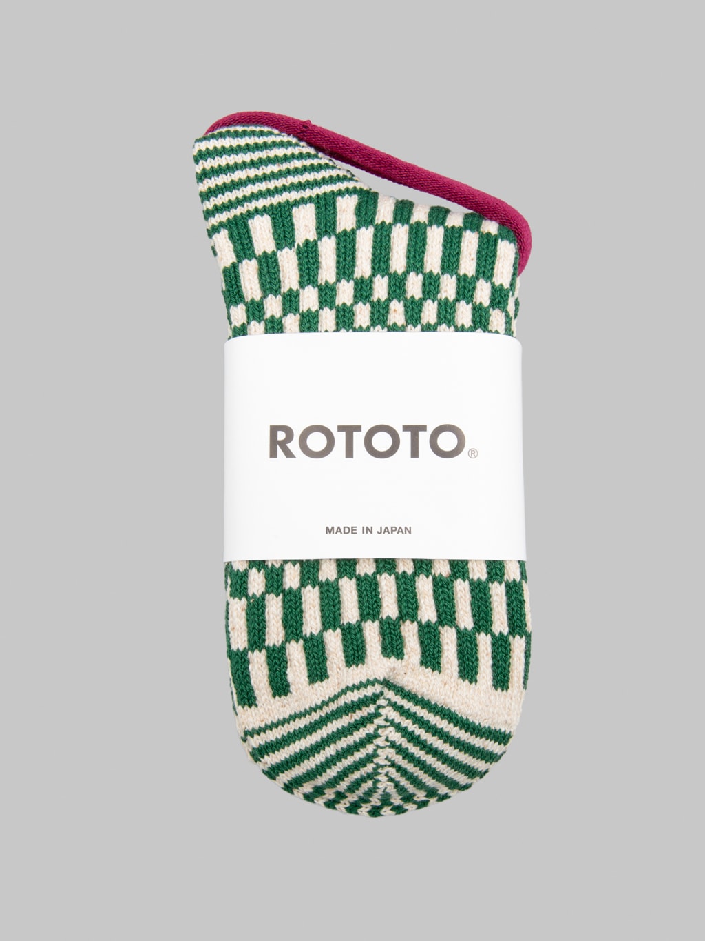 ROTOTO Checkerboard Pattern Socks Green