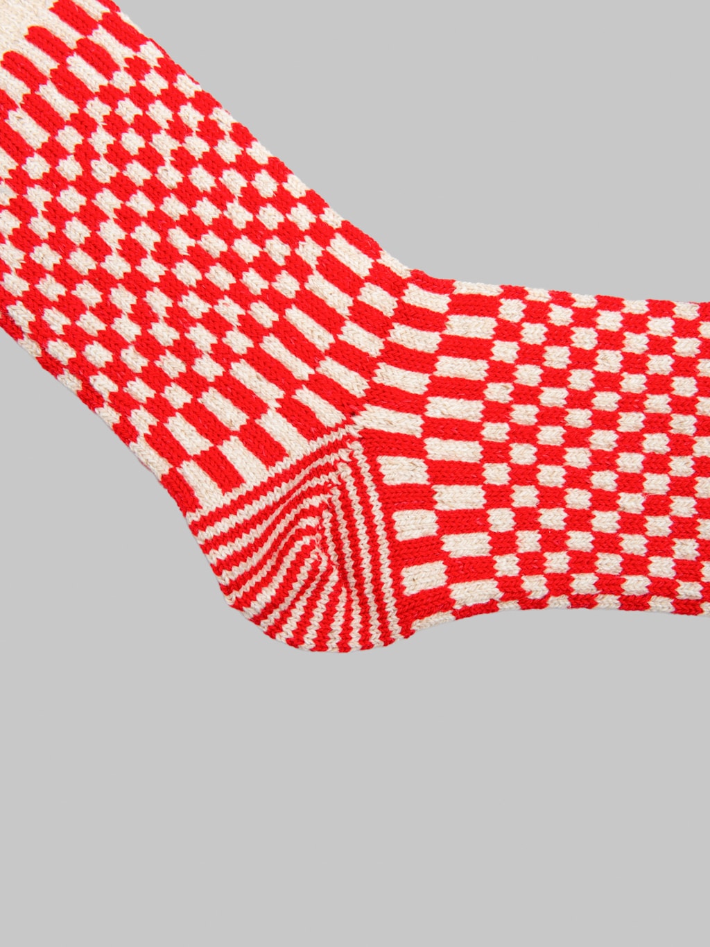 ROTOTO Checkerboard Pattern Socks Red