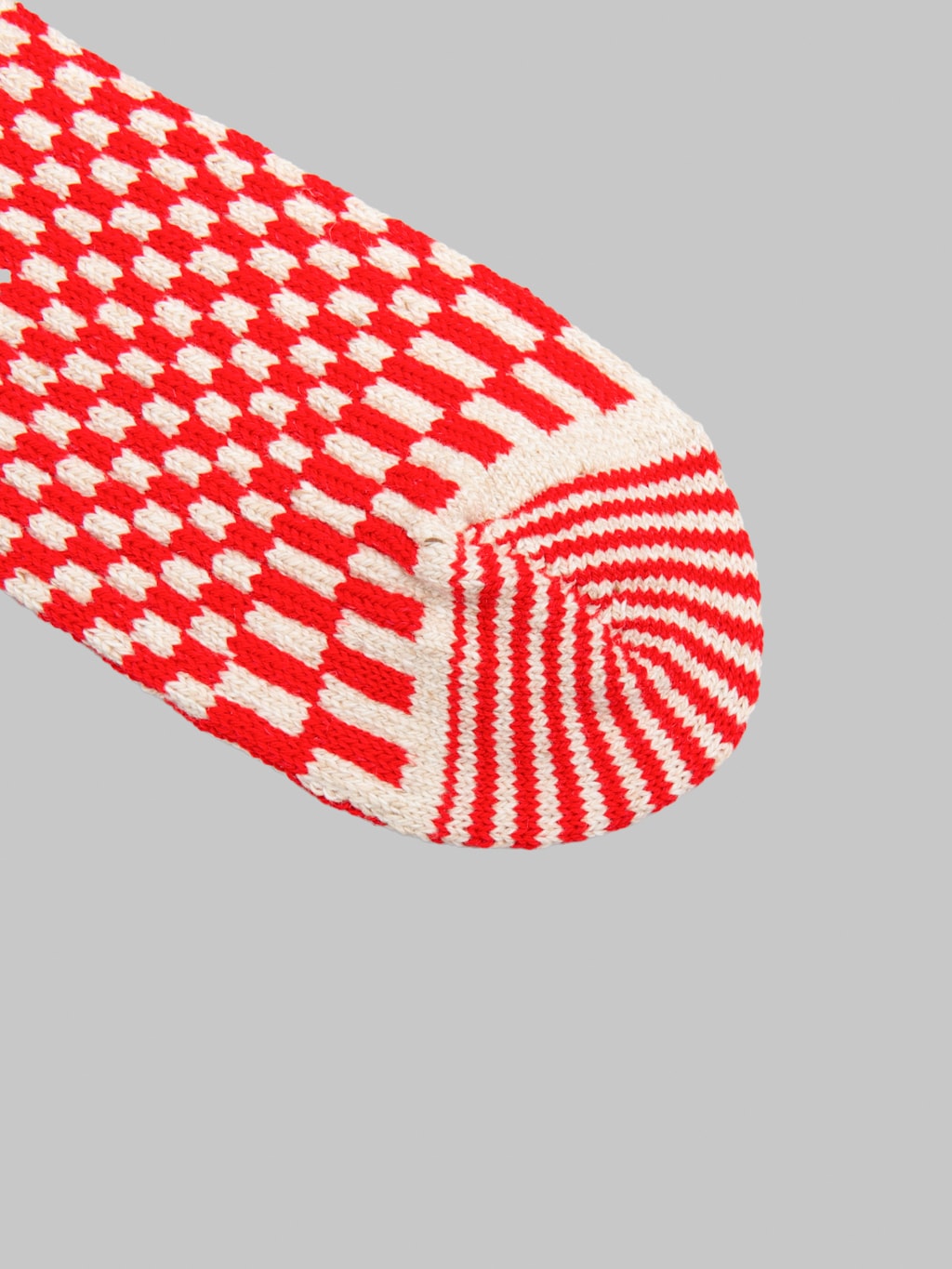 ROTOTO Checkerboard Pattern Socks Red