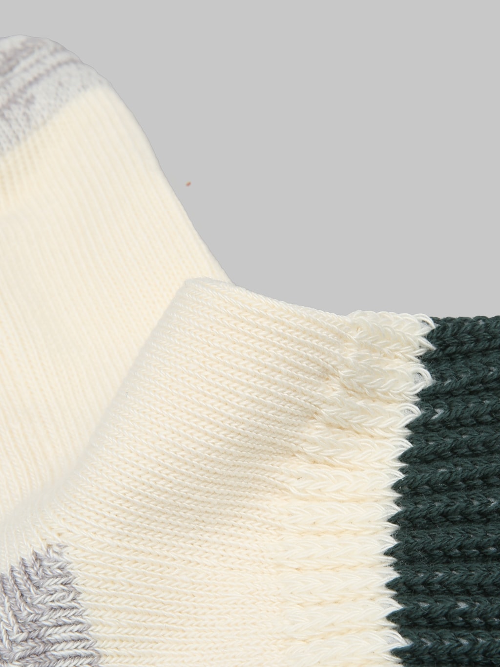 rototo coarse ribbed oldschool crew socks dark green texture