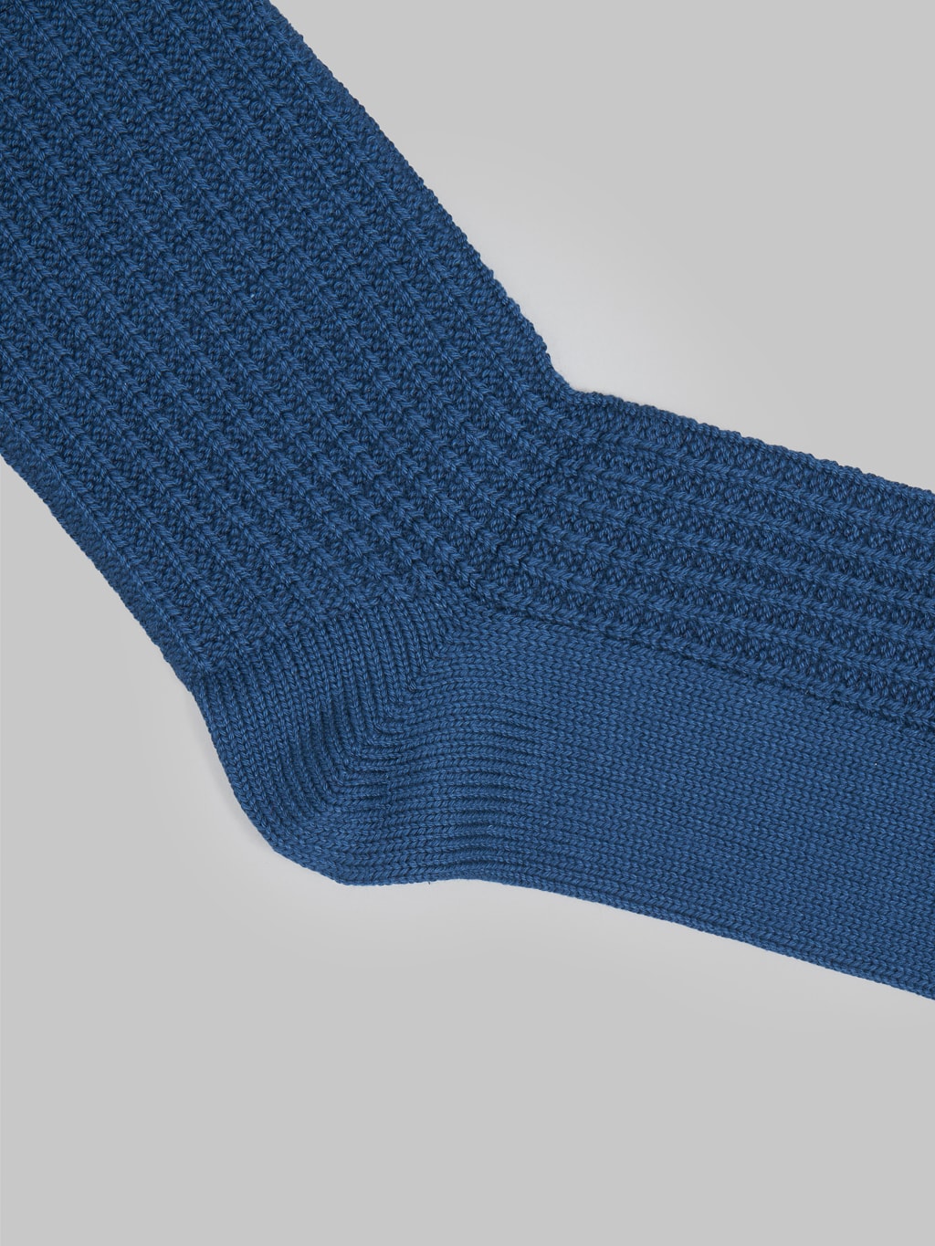 rototo cotton waffle crew socks blue texture