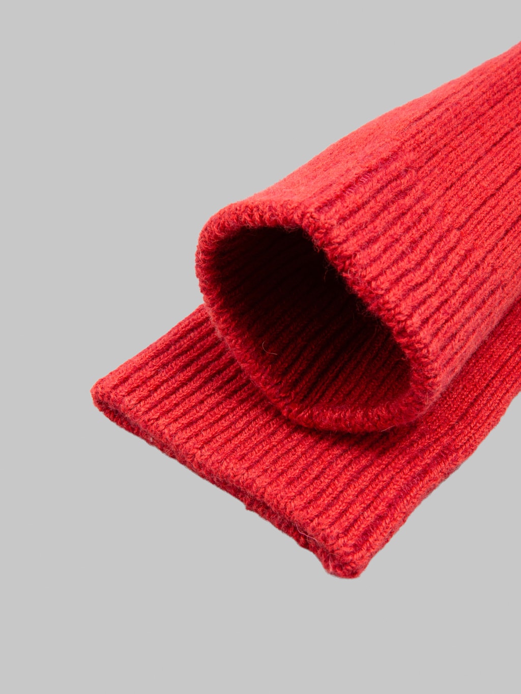 ROTOTO Cotton Wool Ribbed Crew Socks Red