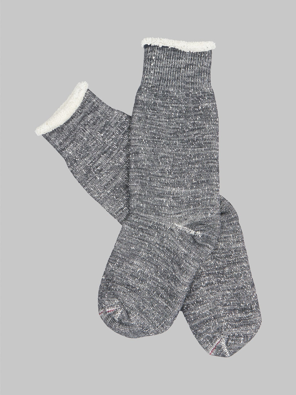 Rototo Double Face Crew Socks Charcoal Texture