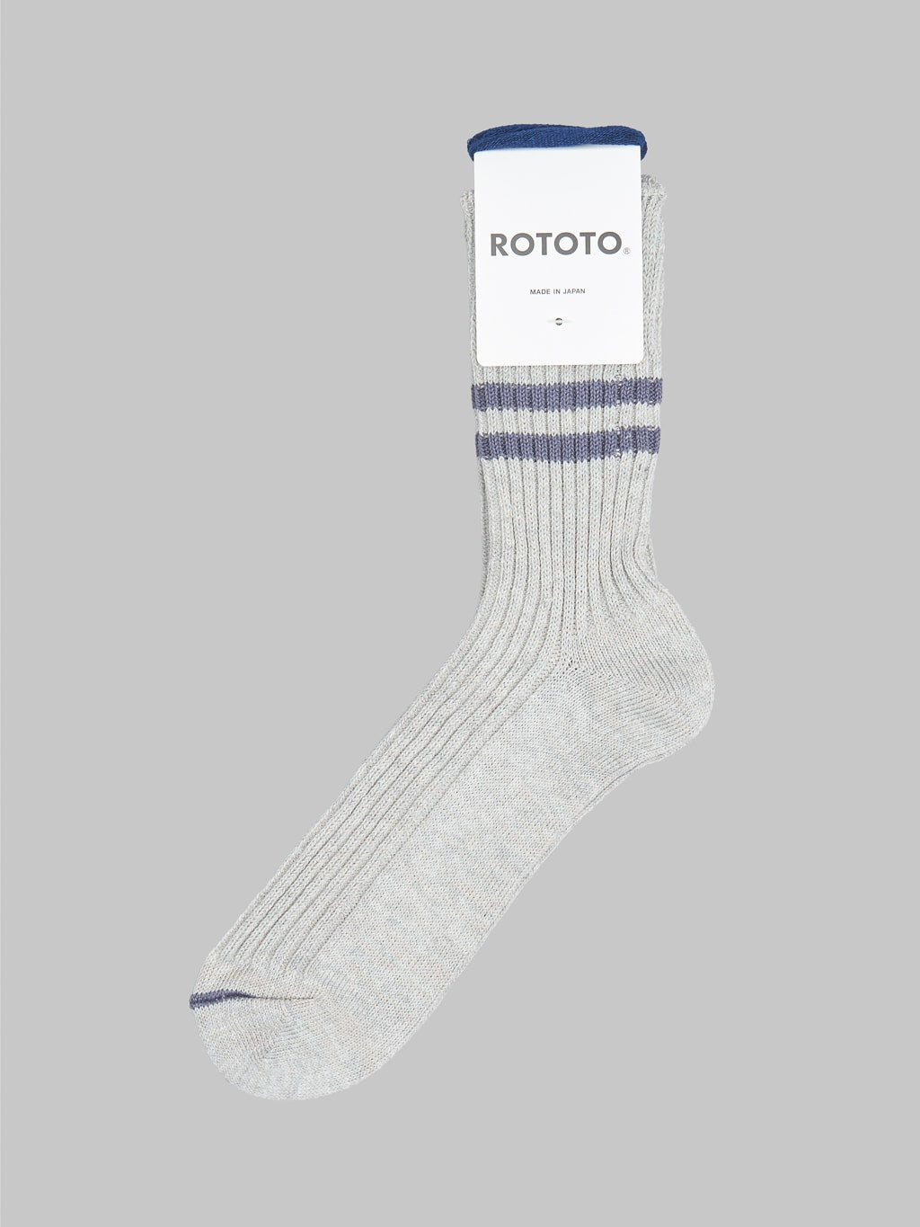 rototo hemp organic cotton stripe socks grey purple