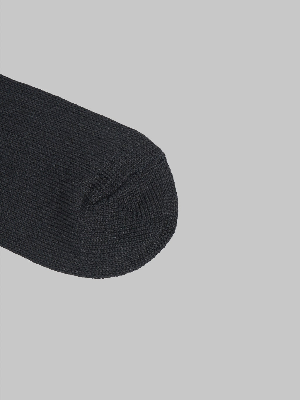 rototo linen cotton ribbed crew socks black toe