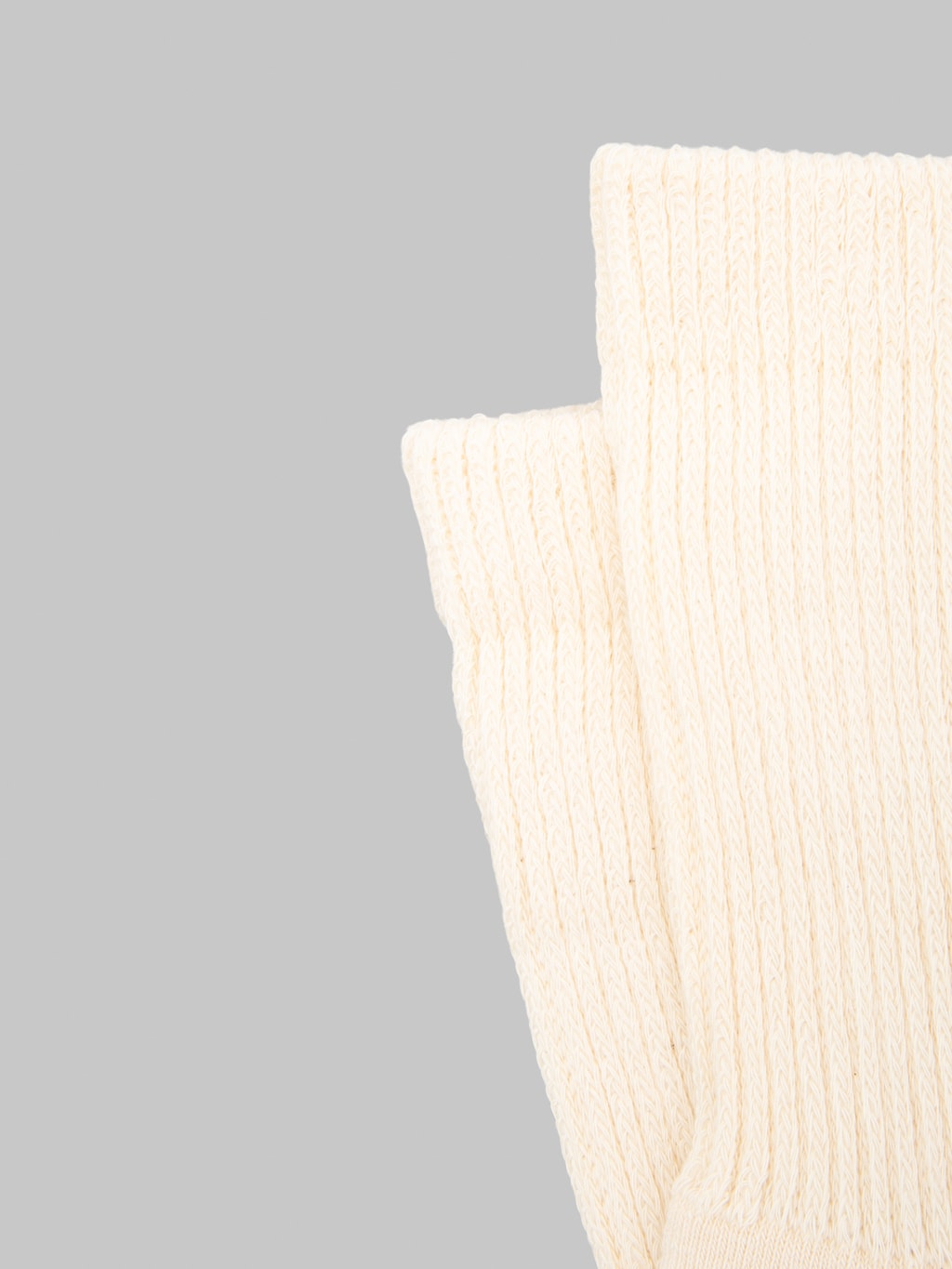 ROTOTO Organic Cotton Daily 3 Pack Ribbed Crew Socks Ecru