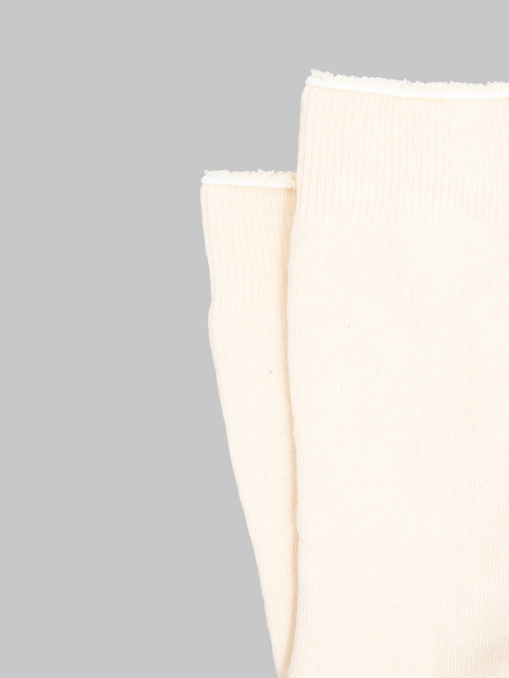 ROTOTO Organic Cotton Daily 3 Pack Ribbed Crew Socks Ecru