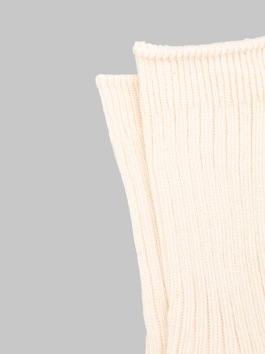 ROTOTO Organic Cotton Daily 3 Pack Ribbed Crew Socks Ecru