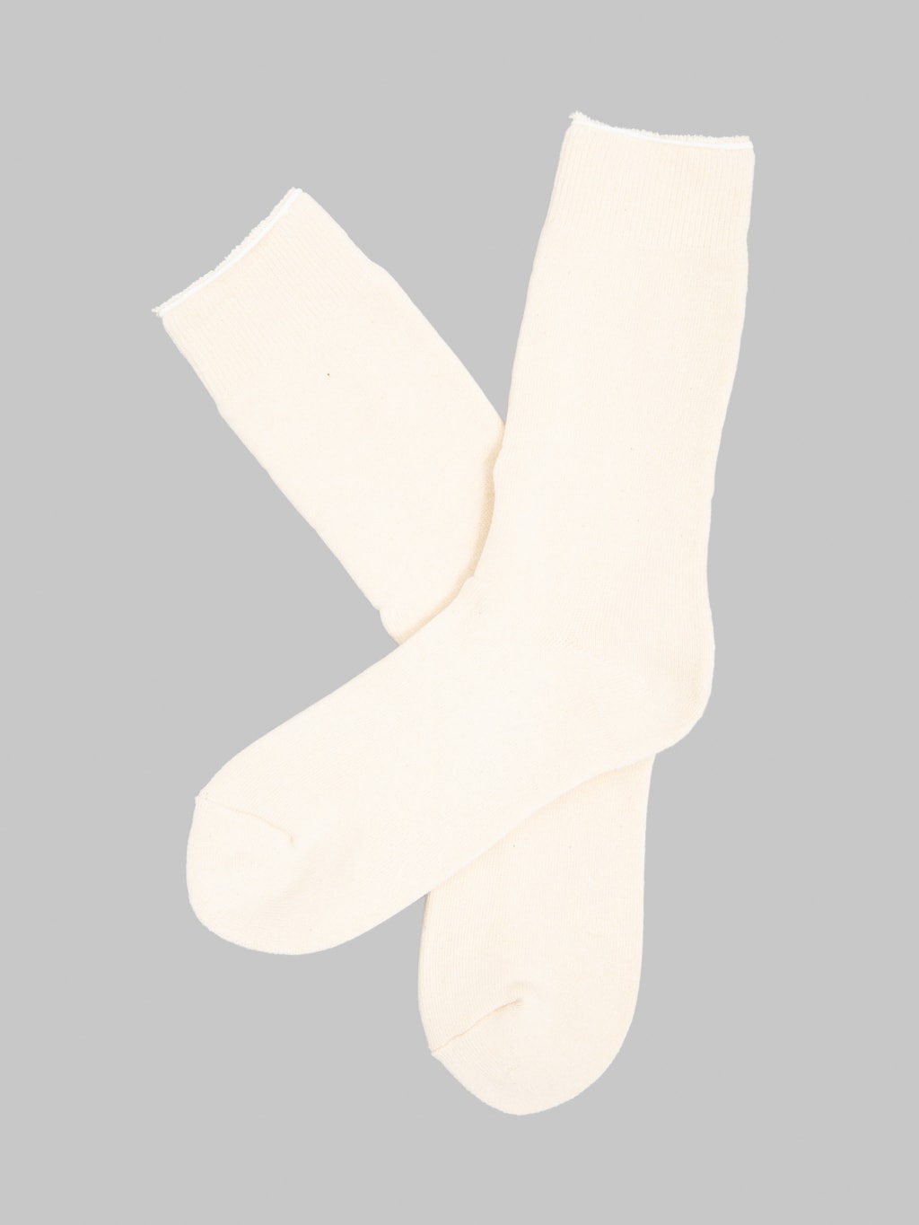 ROTOTO Organic Cotton Daily 3 Pack Ribbed Crew Socks Ecru