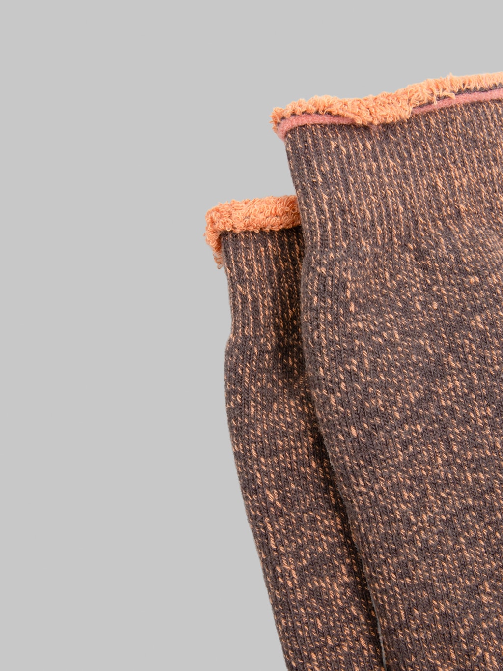 ROTOTO Reversible Pile Socks Faded Black/Light Orange