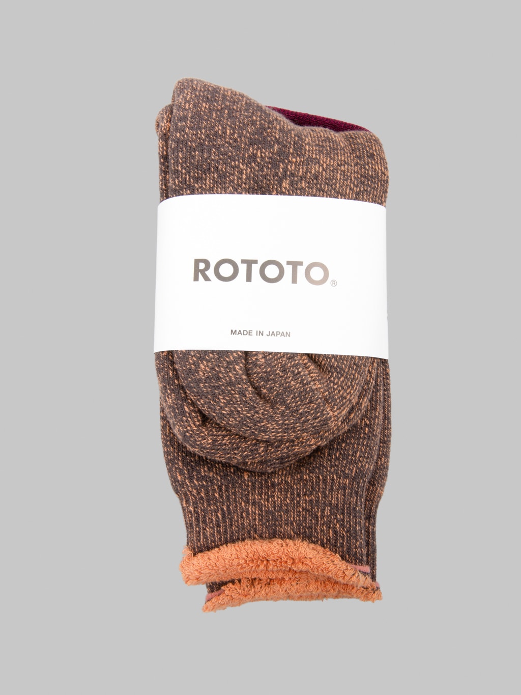 ROTOTO Reversible Pile Socks Faded Black/Light Orange