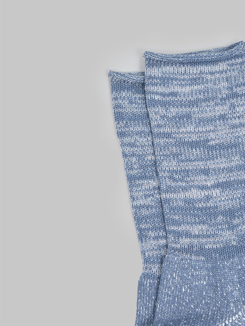 rototo washi pile crew socks slate blue elastic band