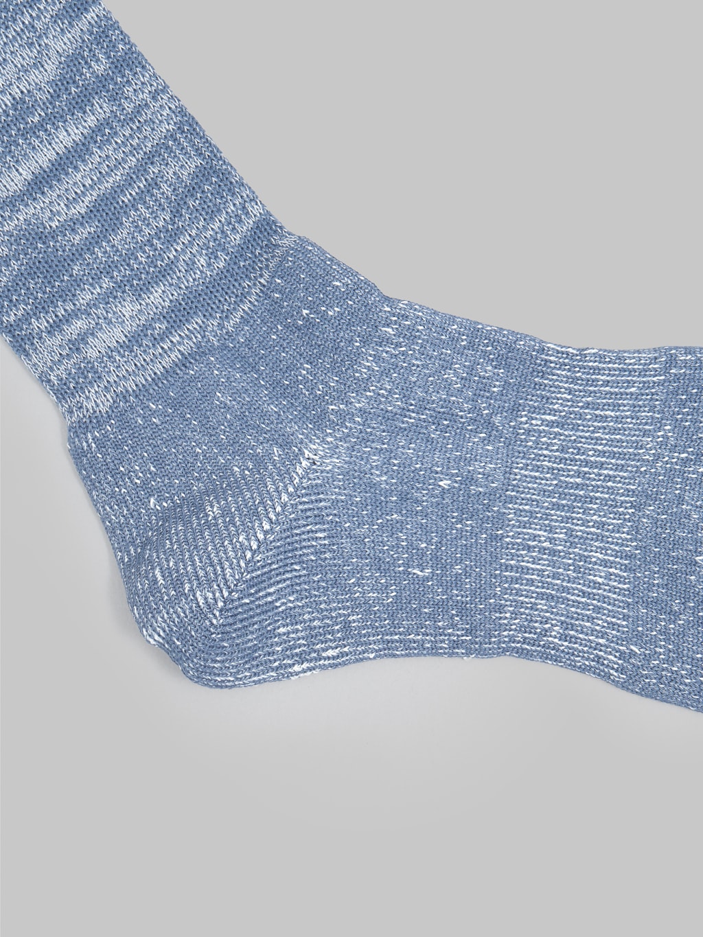 rototo washi pile crew socks slate blue heel