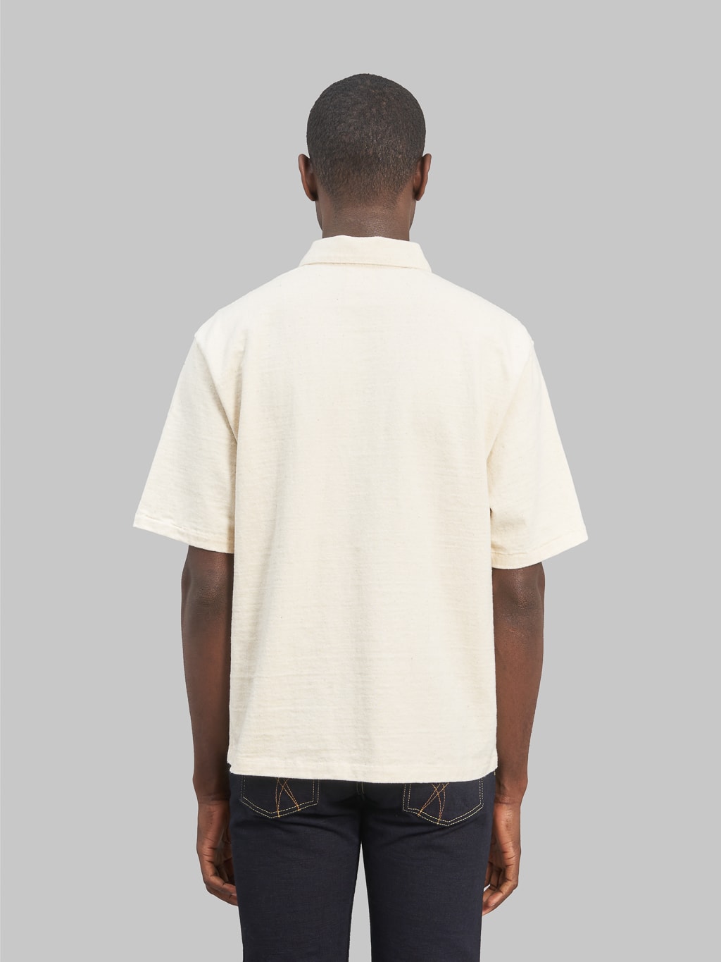 samurai jeans japanese cotton polo natural back fit