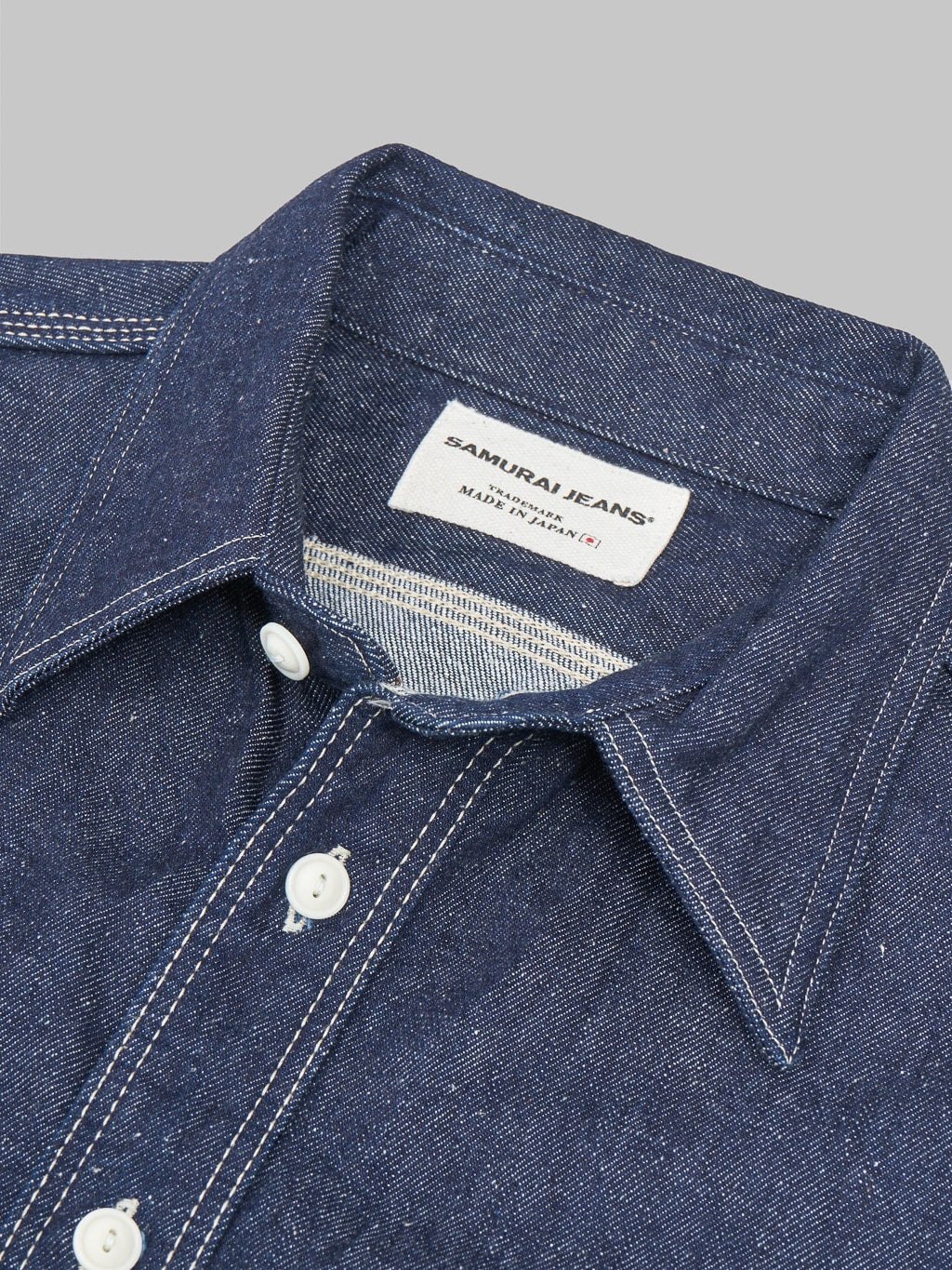 Samurai jeans denim work shirt brand label