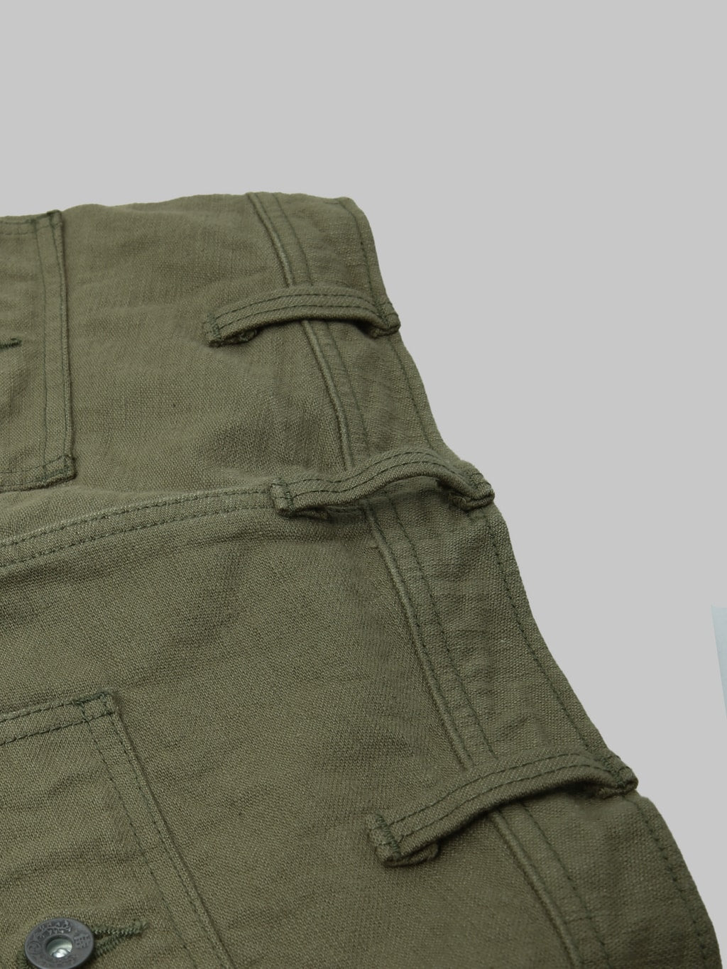 Samurai Jeans SJ52BP 15oz Heavy Weight Back Satin Baker Pants Olive - Redcast Heritage Co.