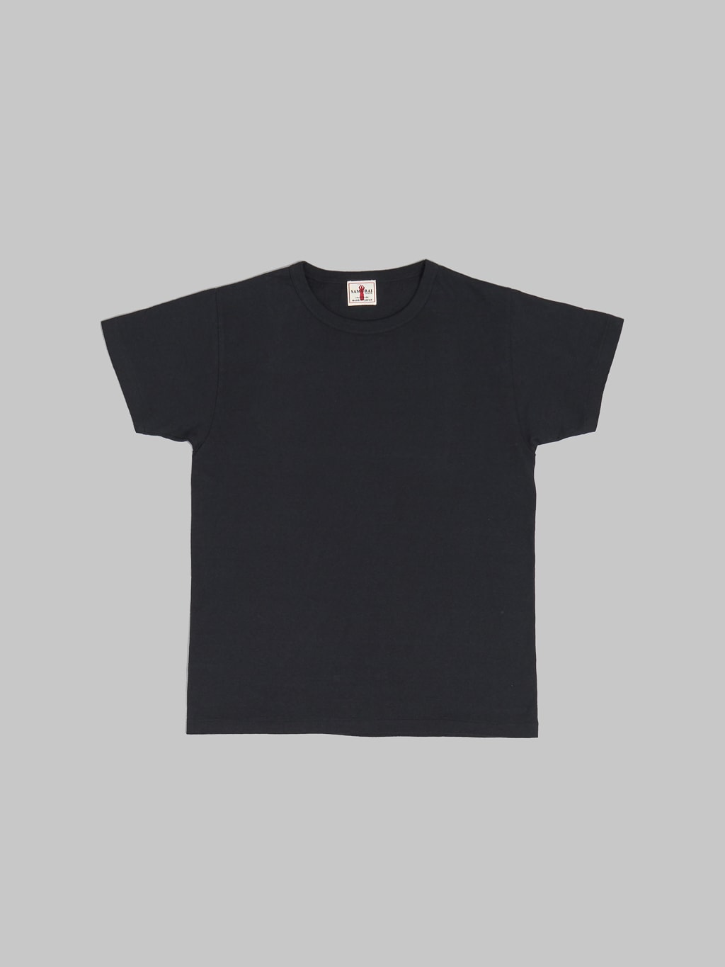 Samurai jeans crew neck tubular tshirt black front view