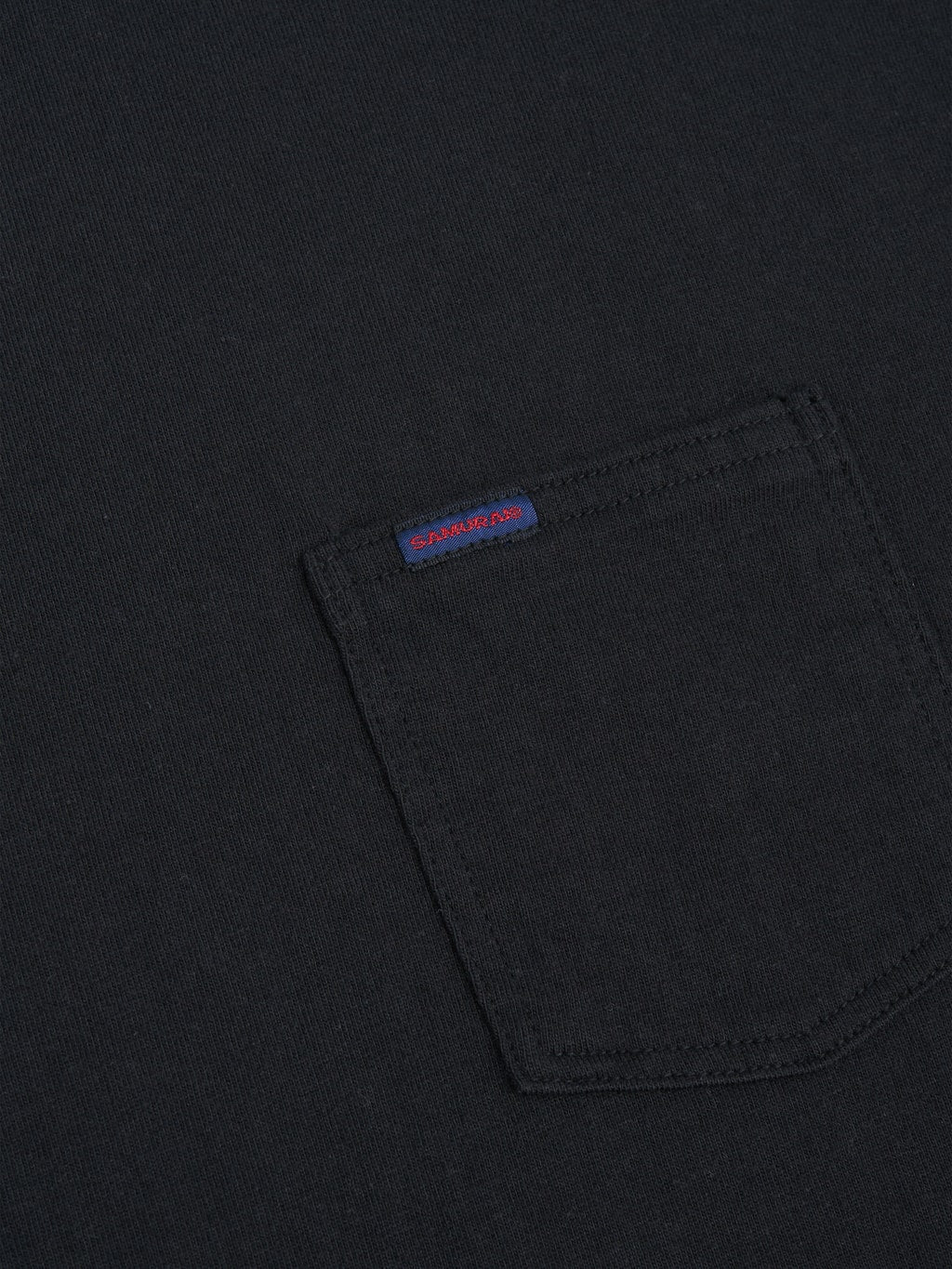 samurai jeans heavyweight pocket plain black brand logo