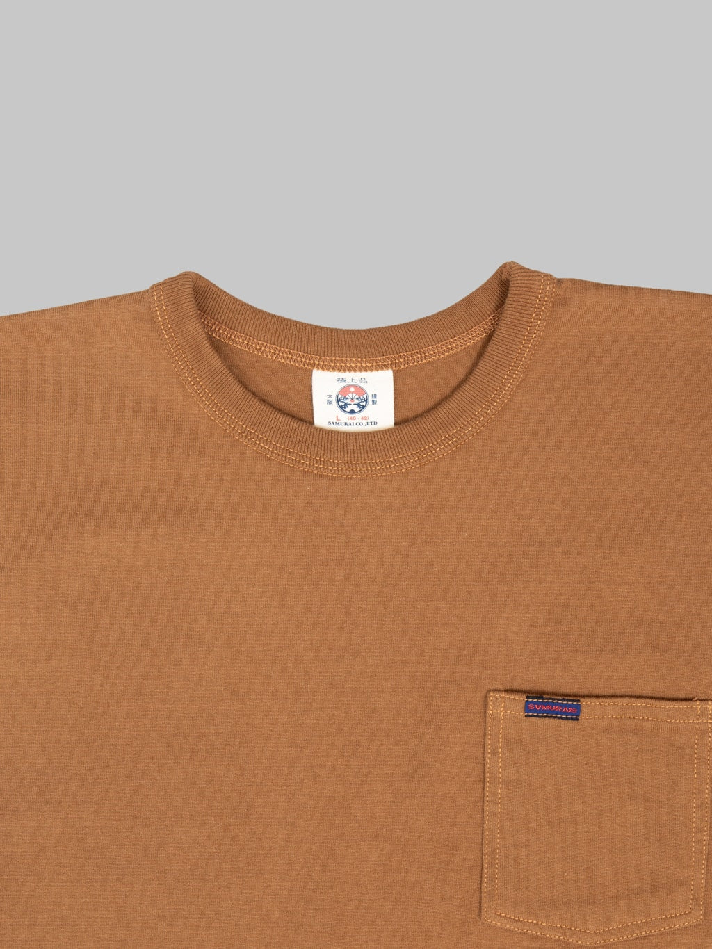 Samurai Jeans SJST-PCMIIL Heavyweight Pocket T-Shirt Brown