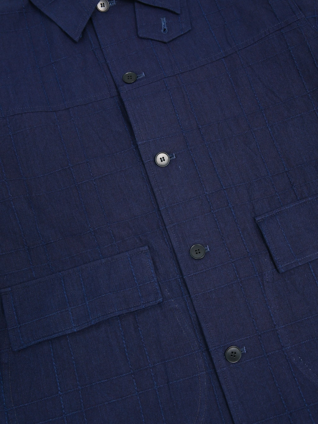Samurai Jeans SJSJK26-ARS Indigo Sashiko Lattice Dobby Jacket