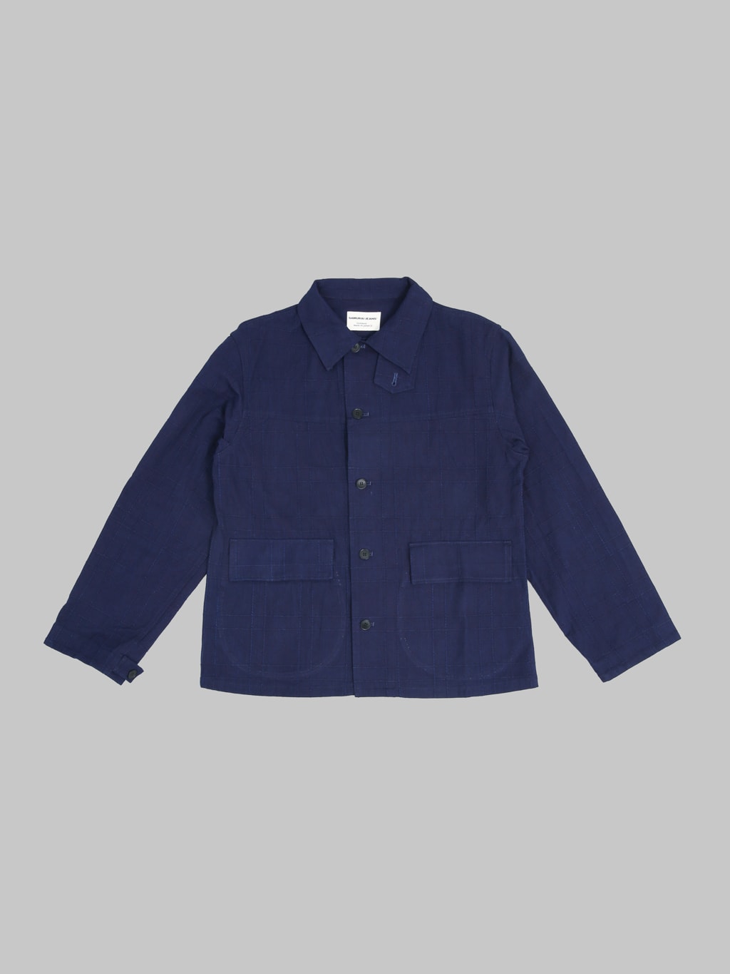 Samurai Jeans SJSJK26-ARS Indigo Sashiko Lattice Dobby Jacket