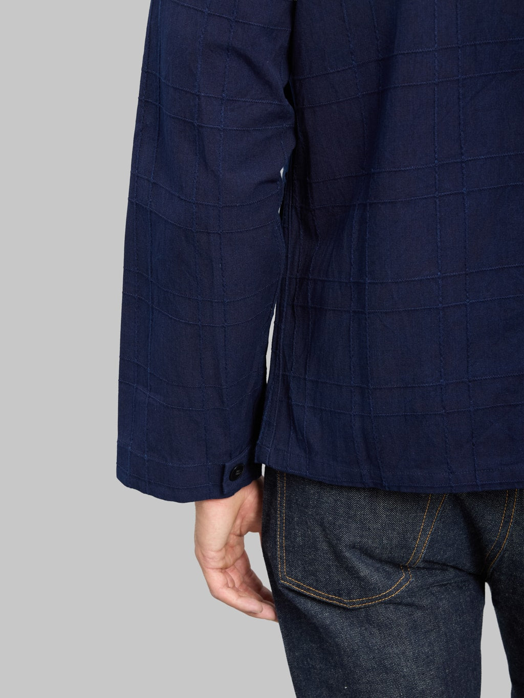 Samurai Jeans SJSJK26-ARS Indigo Sashiko Lattice Dobby Jacket