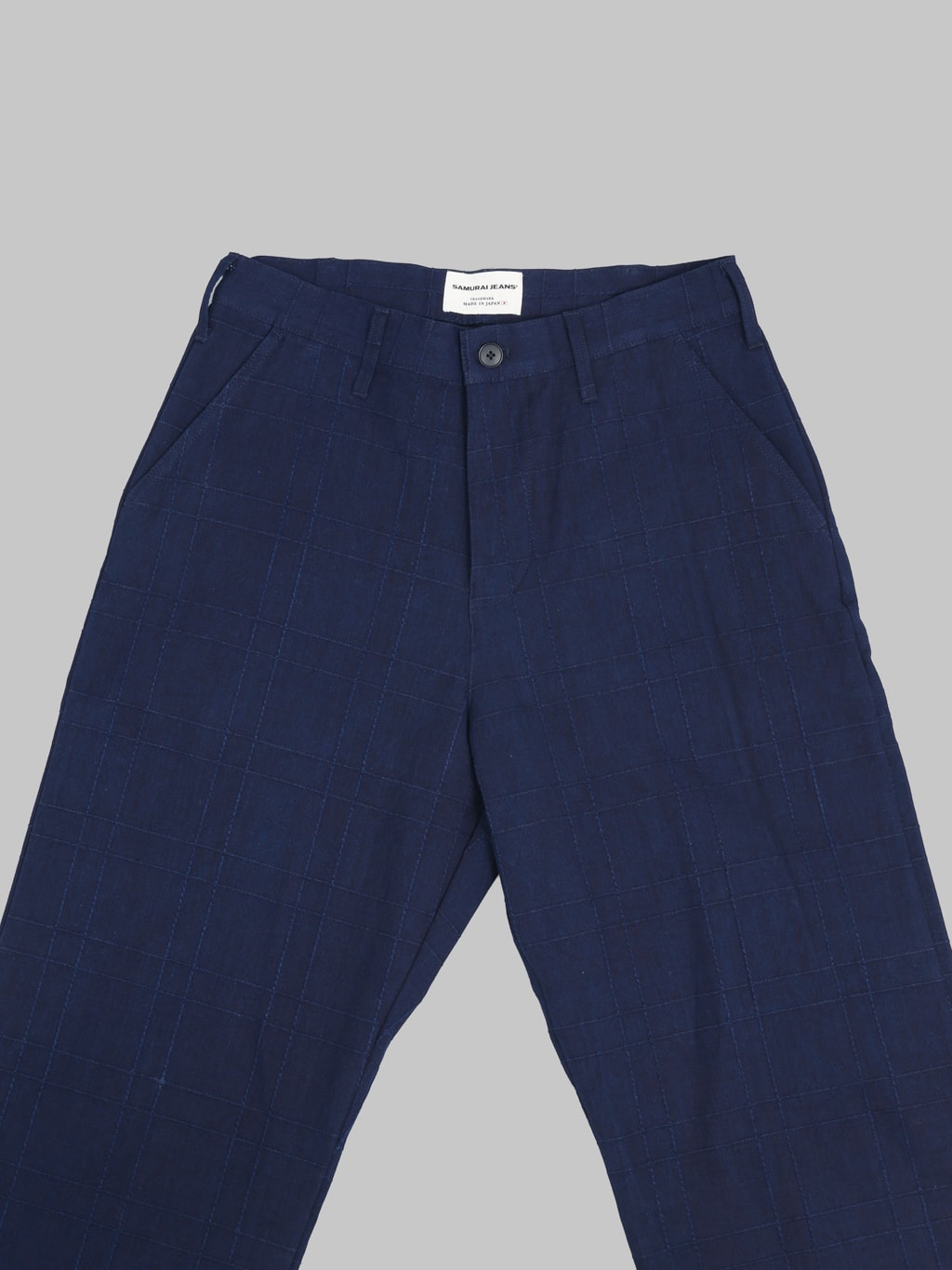 Samurai Jeans SJAP26-ARS Indigo Sashiko Lattice Trousers