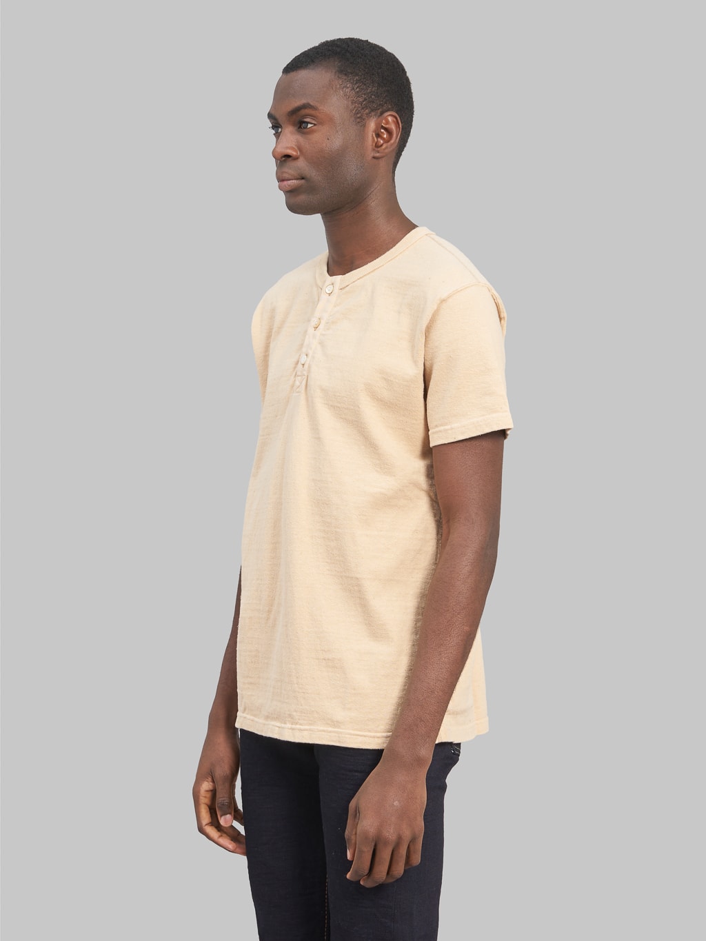 Samurai Jeans Japanese Cotton Henley t-shirt kuri