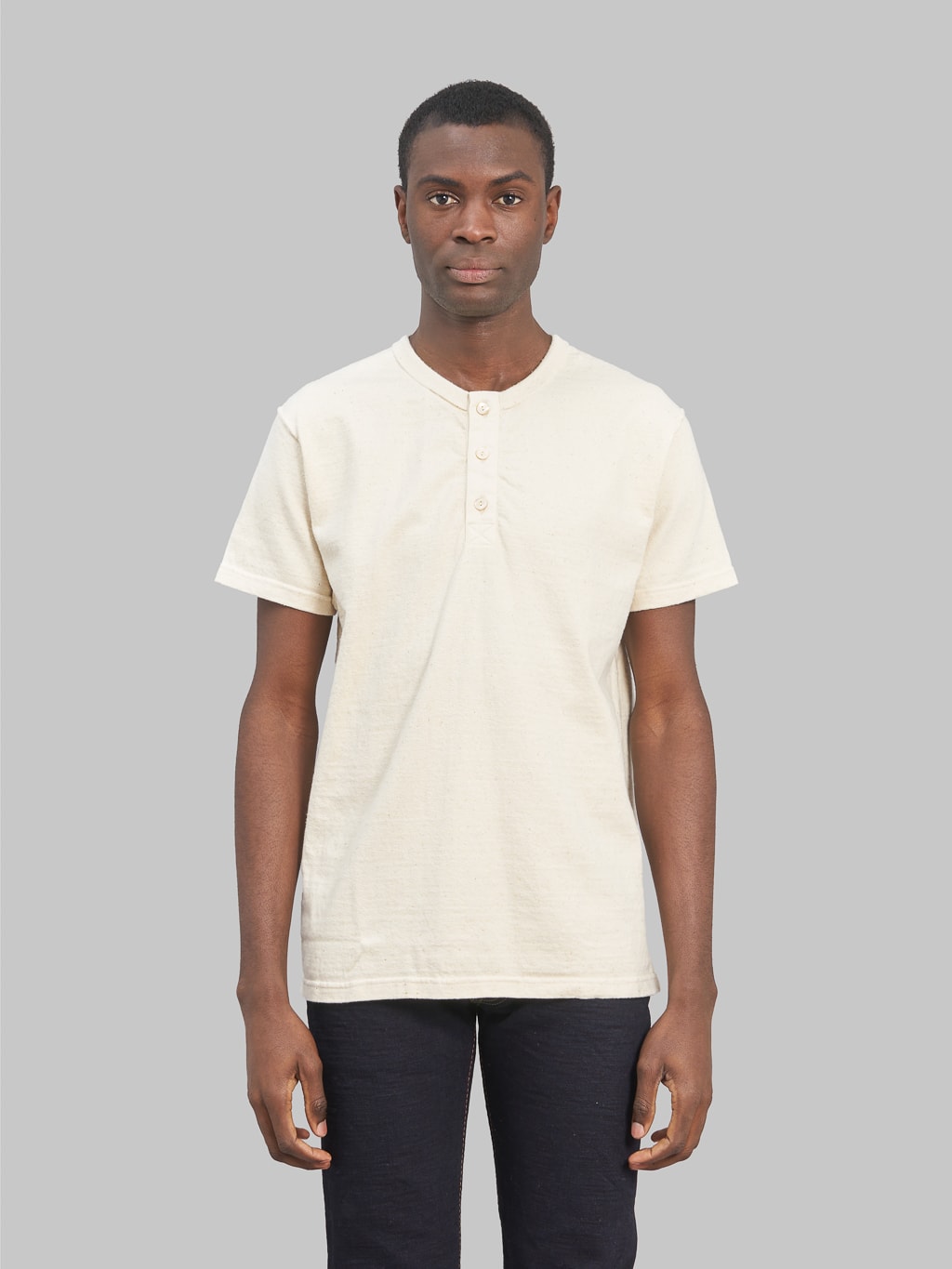 Samurai Jeans Japanese cotton henley t-hirt natural fit