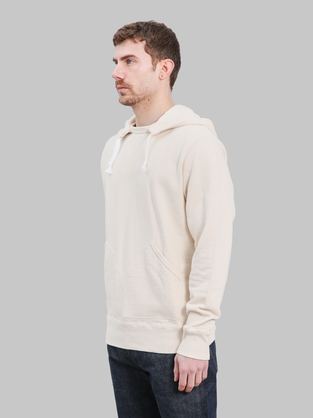 Samurai Jeans SWS-SC02 Japanese Cotton Hoodie Natural side