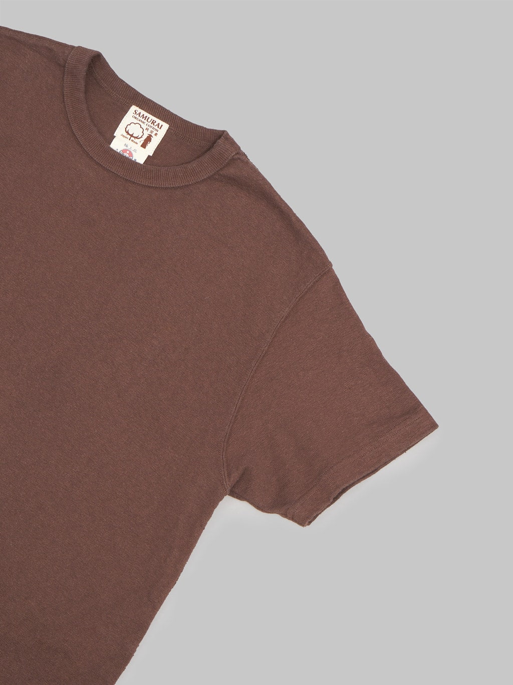 samurai jeans japanese cotton slub crew neck tshirt dark kuri sleeve