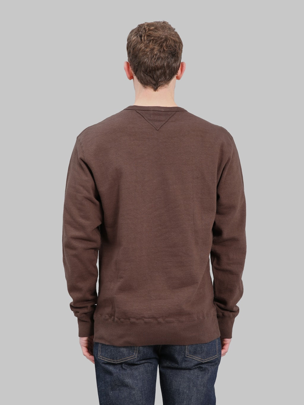 SAMURAI JEANS SWS-SC01 JAPANESE COTTON SWEATSHIRT DARK KURI back fit