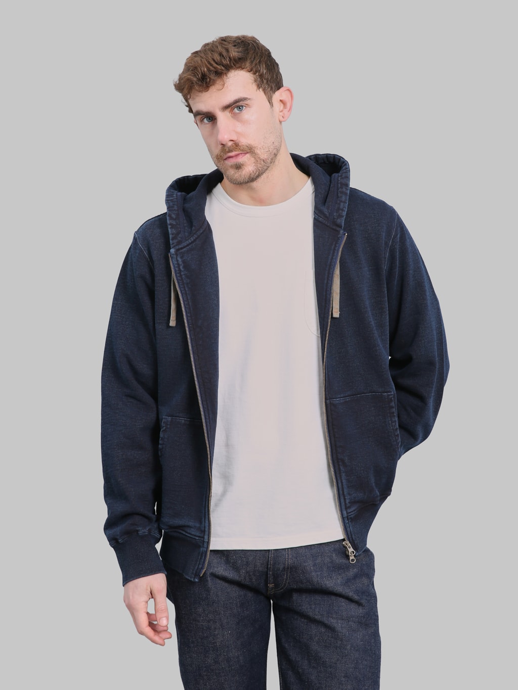 Samurai Jeans SIS25-102 Kakishibu Indigo Zip Hoodie
