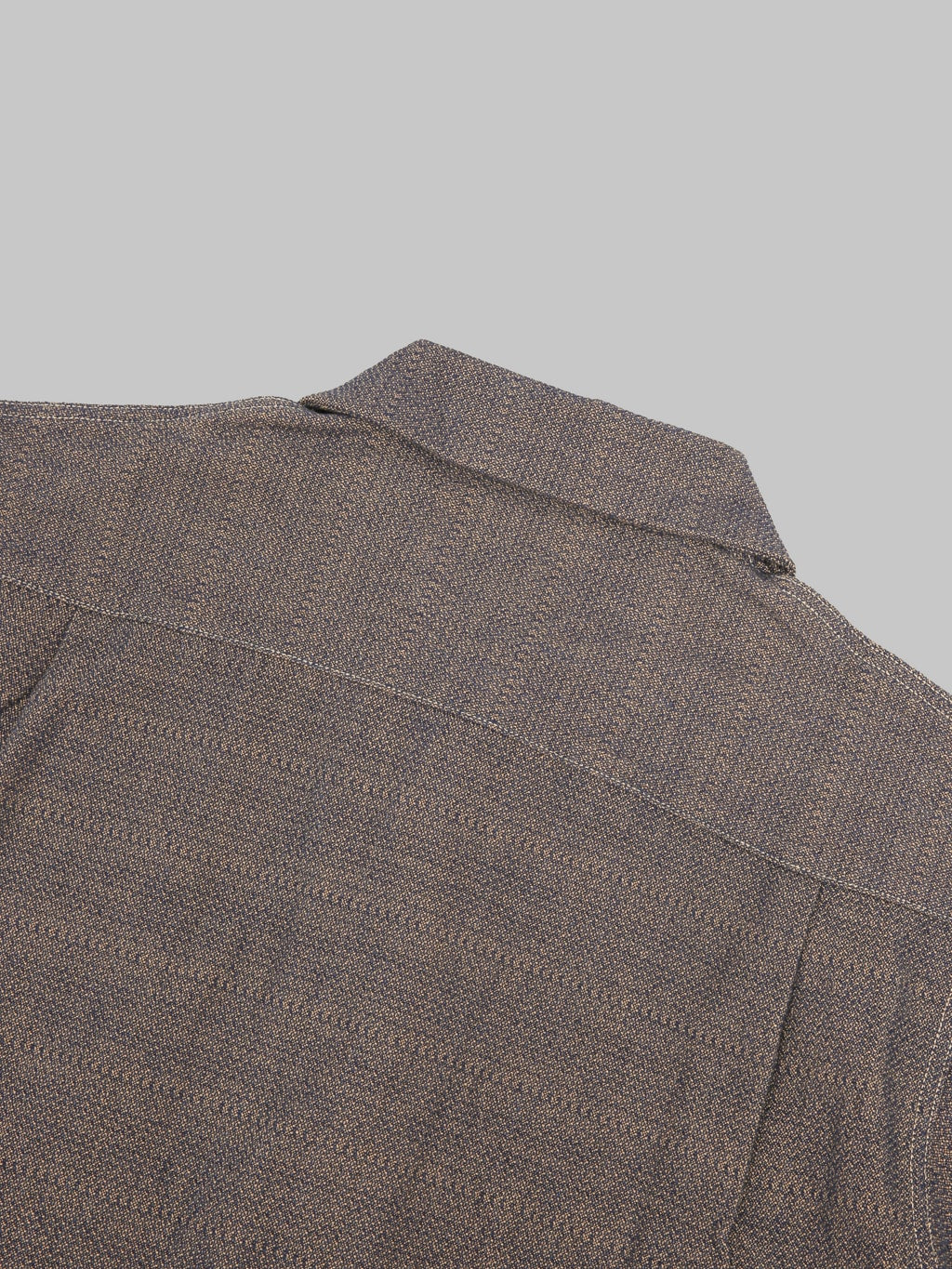 Samurai Jeans SOS26-KSK "Kanoko Aimadara" Open Collar Shirt Indigo Brown