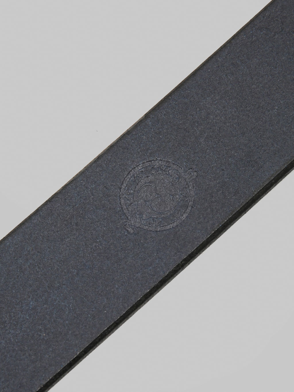 Samurai Jeans A301 AI Kurozan Indigo Dyed Leather Belt stamped logo