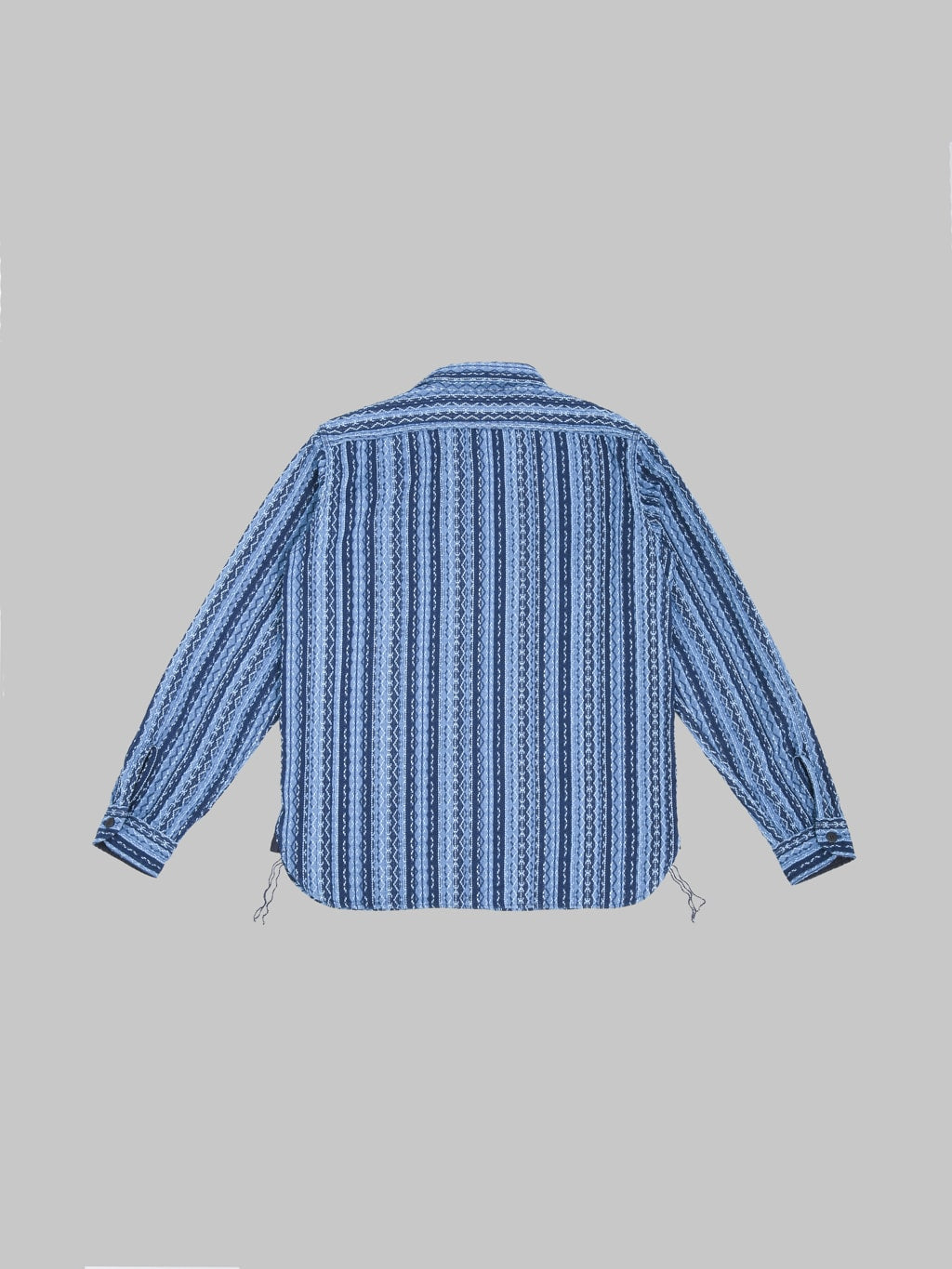 Samurai Jeans SSS25-SKSW Western Cut Natural Indigo Sahiko Stripe Shirt - Redcast Heritage Co.