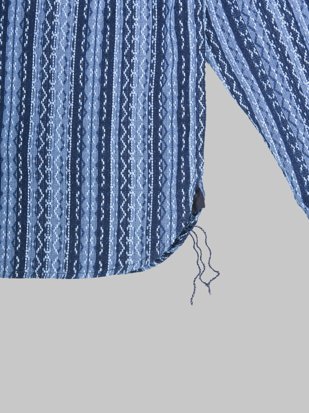 Samurai Jeans SSS25-SKSW Western Cut Natural Indigo Sahiko Stripe Shirt - Redcast Heritage Co.