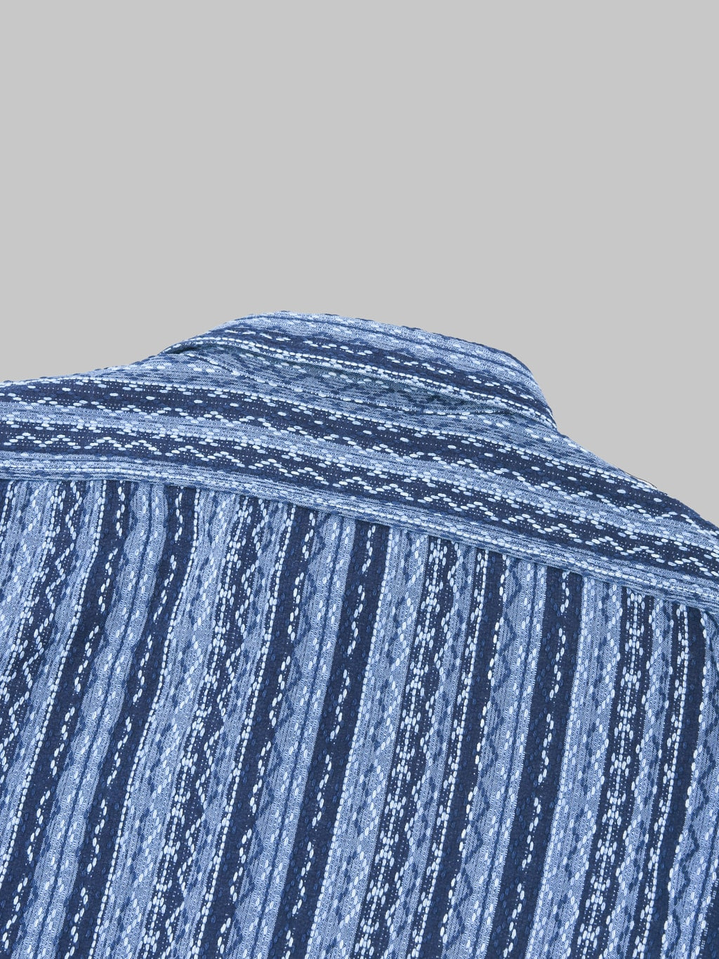 Samurai Jeans SSS25-SKSW Western Cut Natural Indigo Sahiko Stripe Shirt - Redcast Heritage Co.