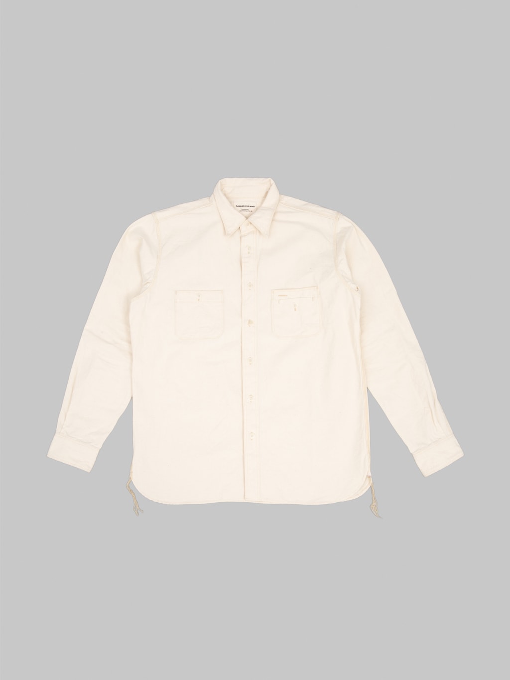 Samurai Jeans SJCBS25W Rain Selvedge Chambray Work Shirt Ecru front