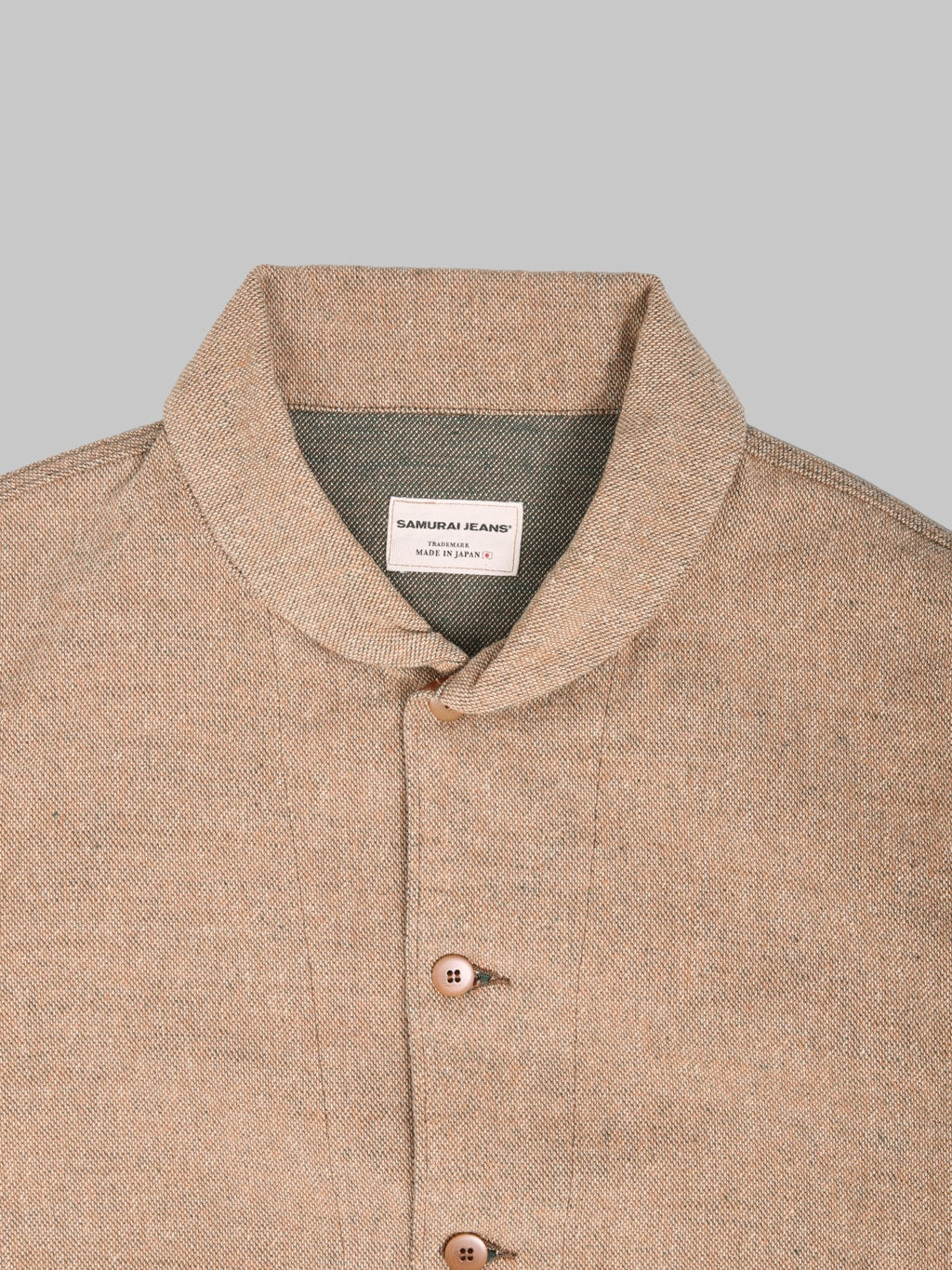 Samurai Jeans S100NAJ25 Elemental Flannel Jacket Beige - Redcast Heritage Co.