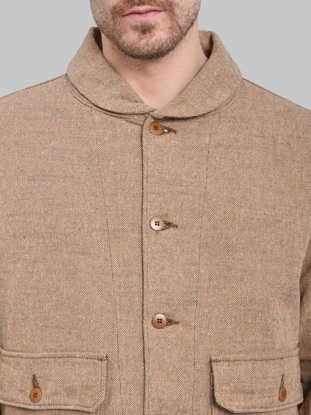 Samurai Jeans S100NAJ25 Elemental Flannel Jacket Beige - Redcast Heritage Co.