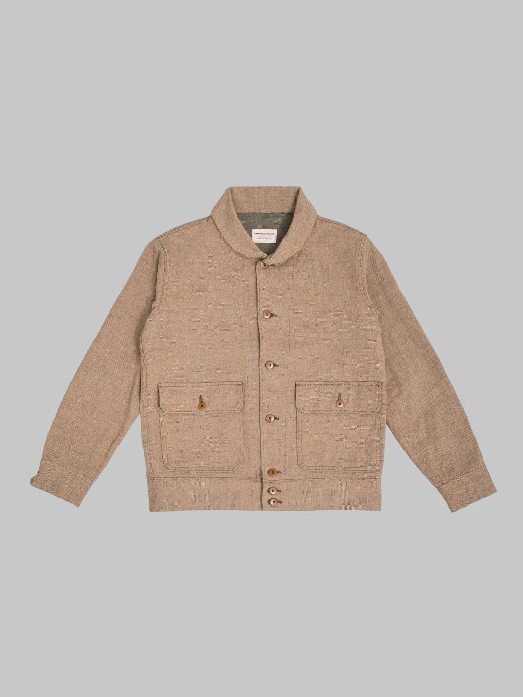 Samurai Jeans S100NAJ25 Elemental Flannel Jacket Beige - Redcast Heritage Co.