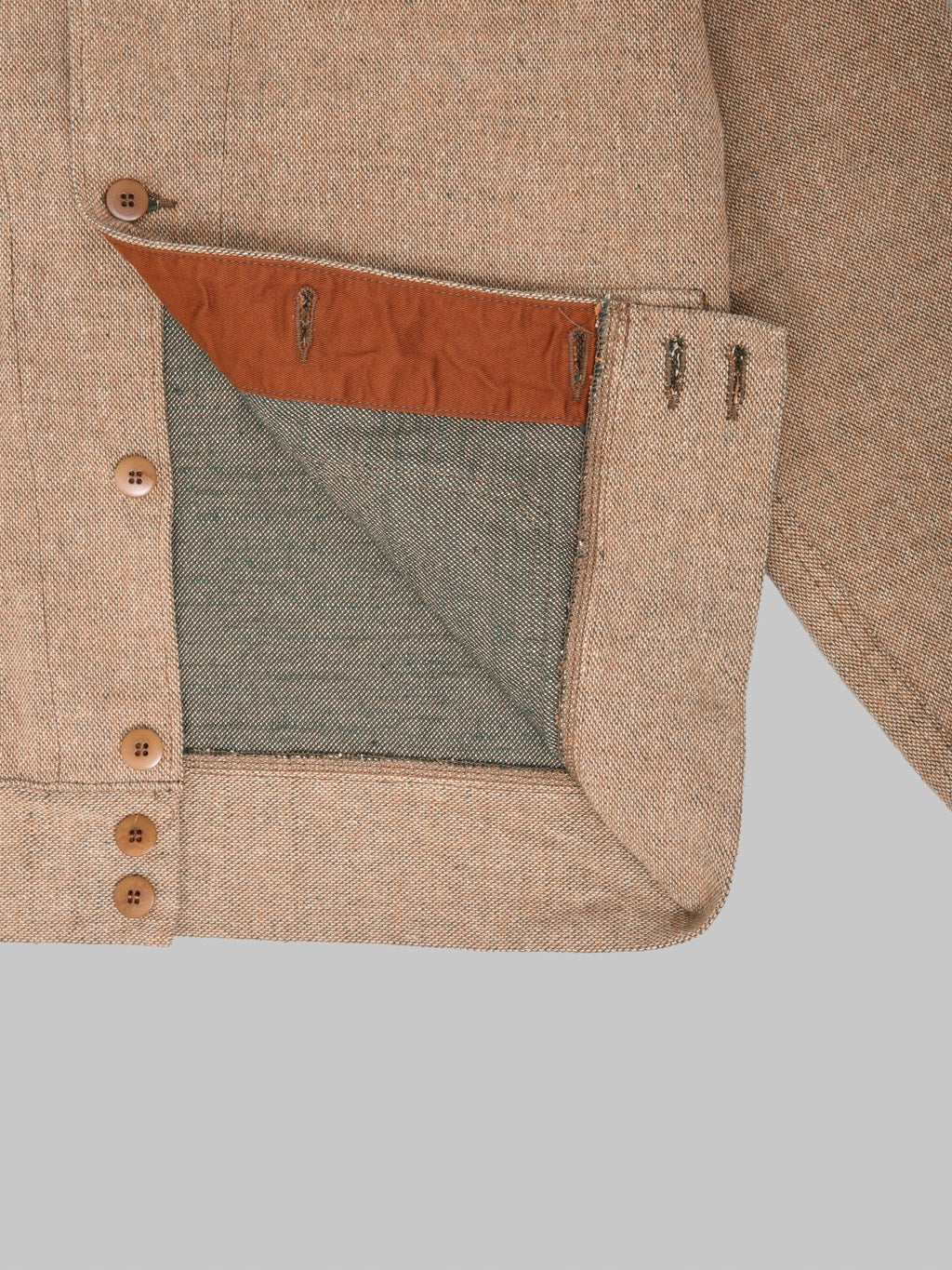 Samurai Jeans S100NAJ25 Elemental Flannel Jacket Beige - Redcast Heritage Co.