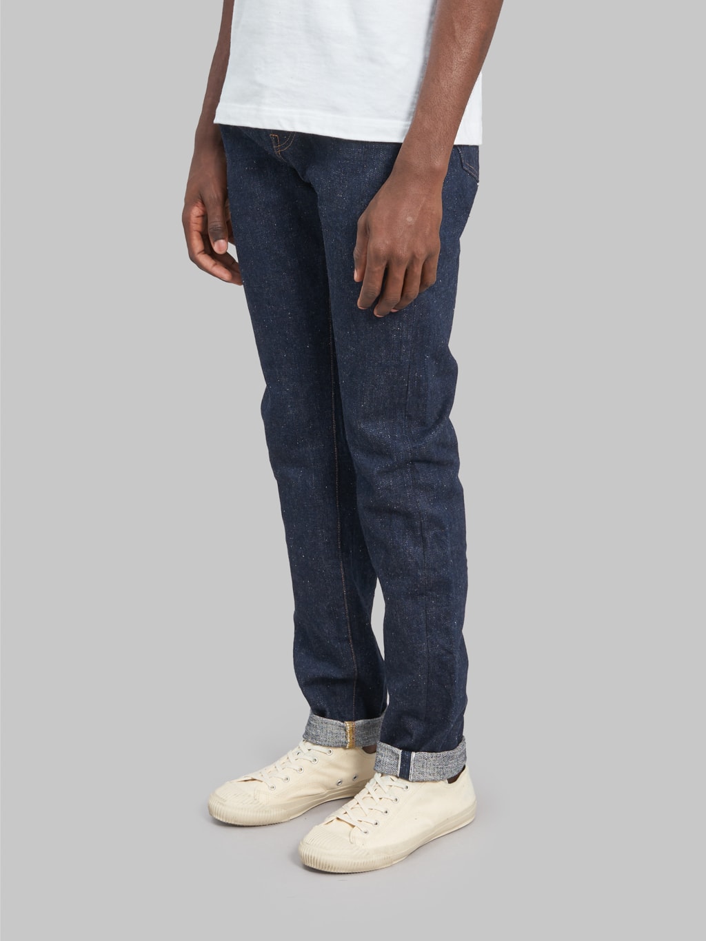 samurai jeans s211ax ai benkei natural indigo 18oz relaxed tapered jeans side