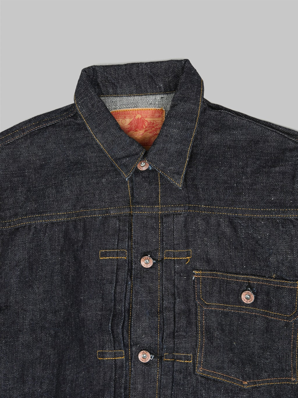 samurai jeans s556vx denim type 1 selvedge jacket chest