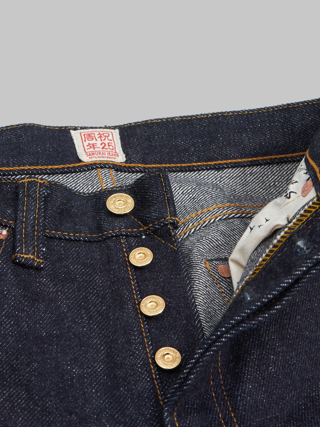 samurai jeans s710xx 25oz 25th anniversary selvedge jeans gold iron buttons