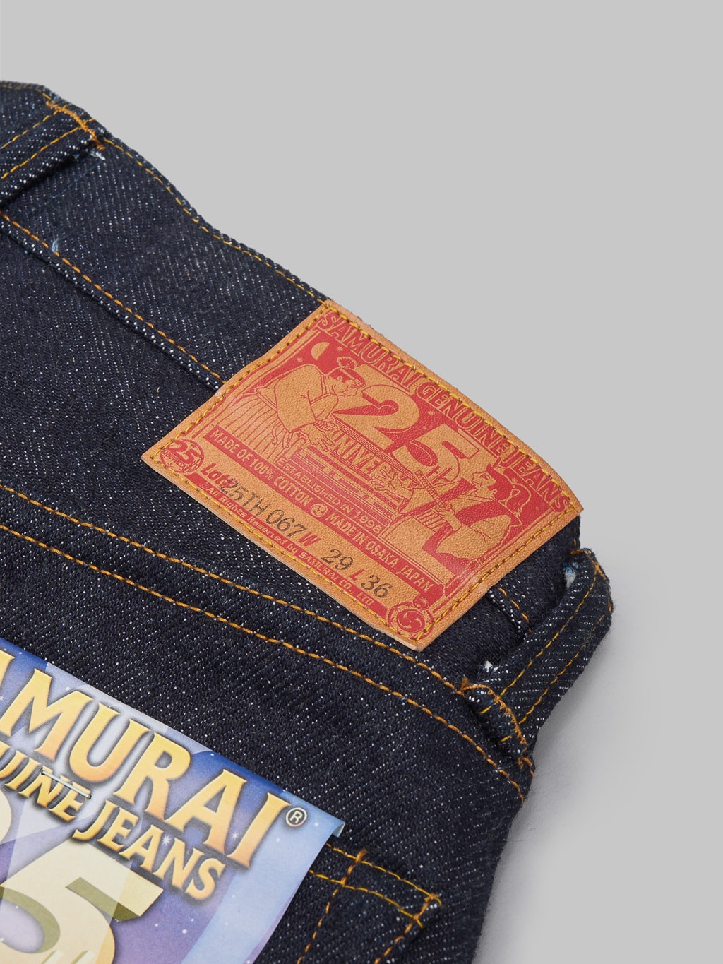 samurai jeans s710xx 25oz 25th anniversary selvedge jeans leather patch